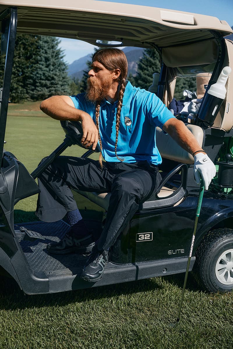 malbon golf fw 24 collection release date info cut through the conifers cardigan jacket long sleeve t shirt polo hat orange blue logo buckets