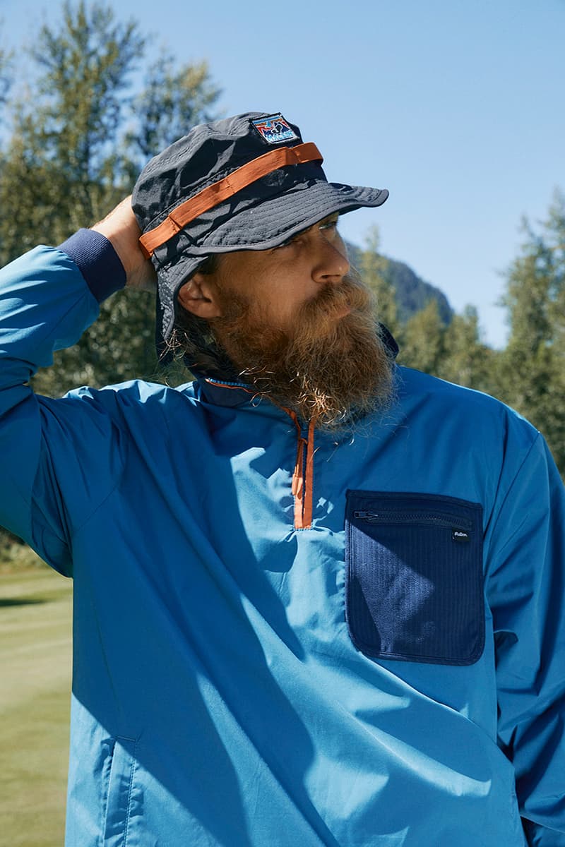 malbon golf fw 24 collection release date info cut through the conifers cardigan jacket long sleeve t shirt polo hat orange blue logo buckets