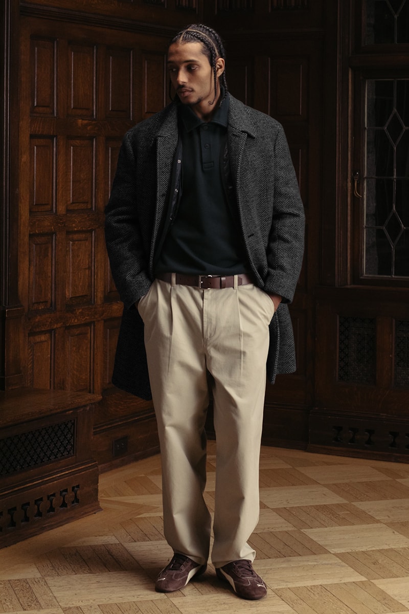 Reigning Champ Reveals Its Fall 2024 Playbook for Collegiate Prep fw24 slacks collared shirts layering vests 