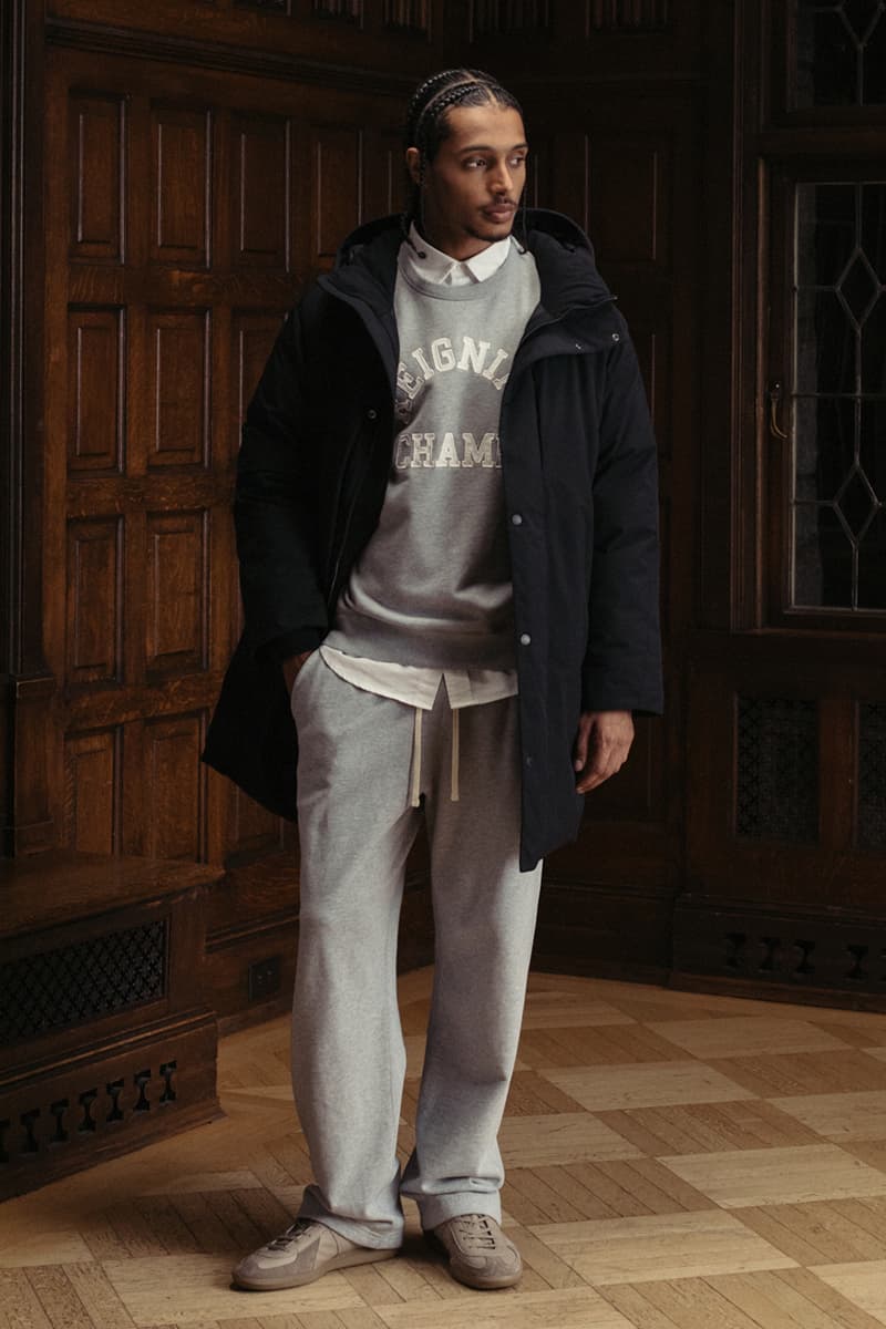 Reigning Champ Reveals Its Fall 2024 Playbook for Collegiate Prep fw24 slacks collared shirts layering vests 