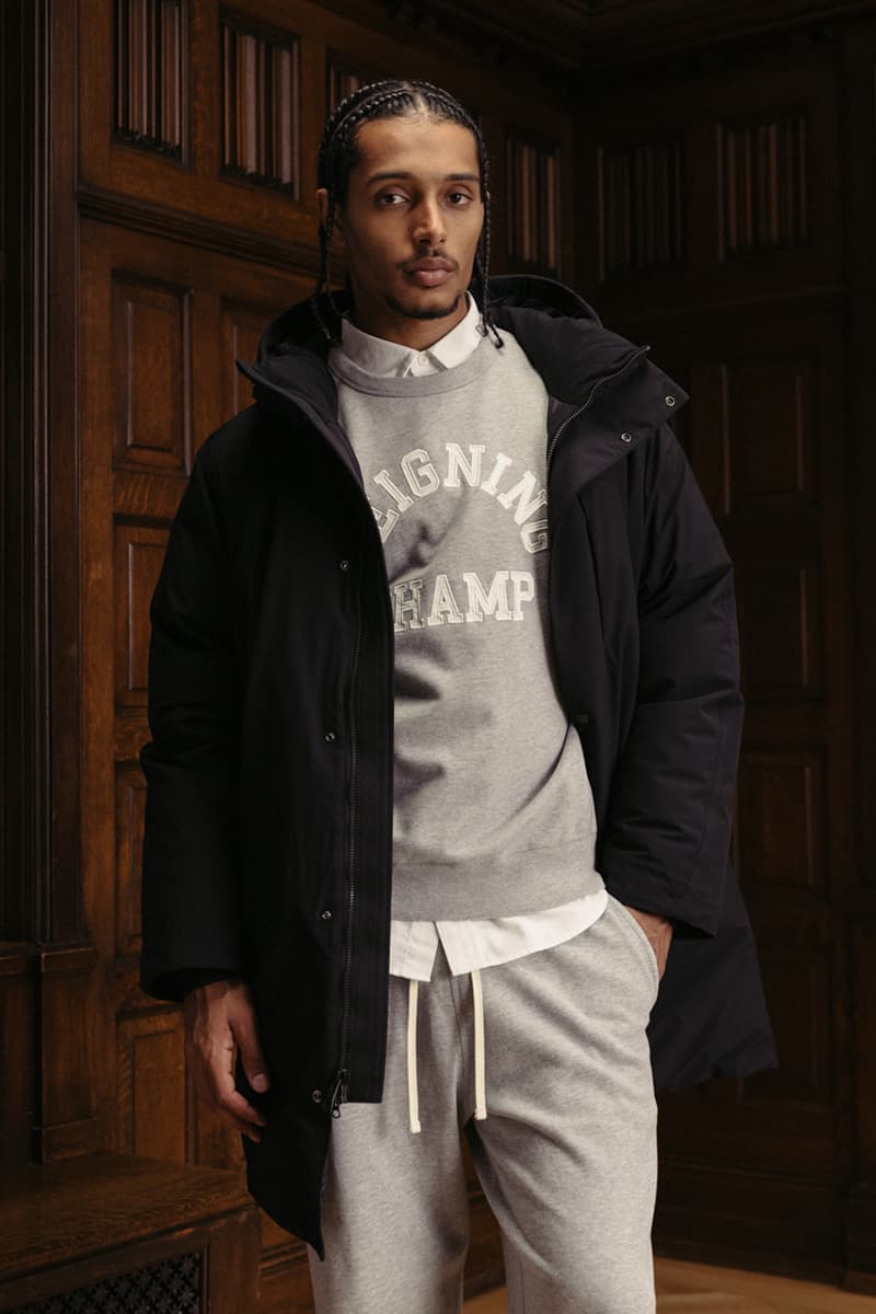 Reigning Champ Reveals Its Fall 2024 Playbook for Collegiate Prep fw24 slacks collared shirts layering vests 