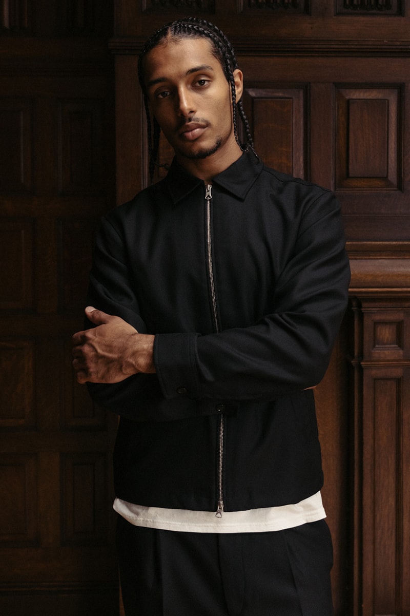 Reigning Champ Reveals Its Fall 2024 Playbook for Collegiate Prep fw24 slacks collared shirts layering vests 
