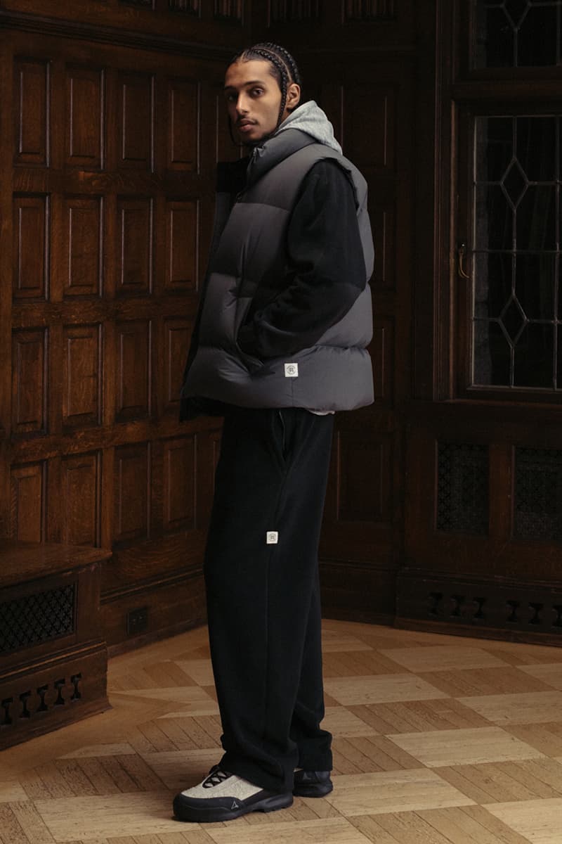 Reigning Champ Reveals Its Fall 2024 Playbook for Collegiate Prep fw24 slacks collared shirts layering vests 