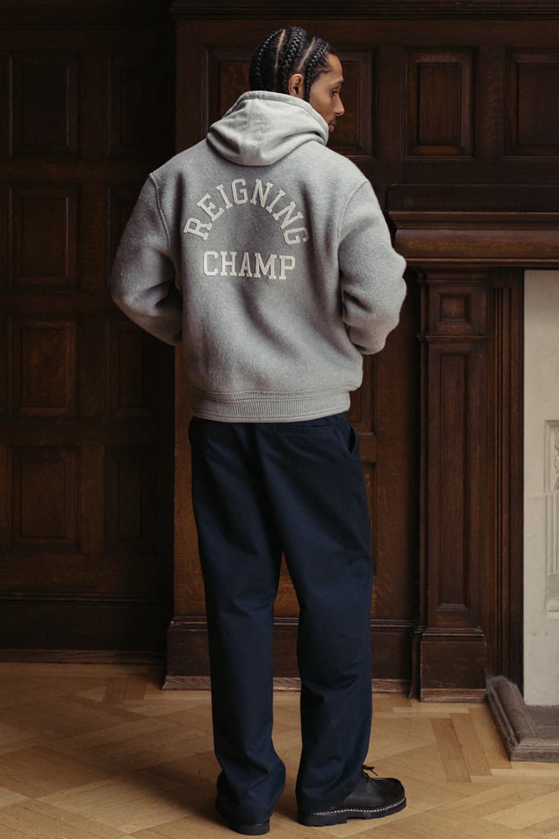 Reigning Champ Reveals Its Fall 2024 Playbook for Collegiate Prep fw24 slacks collared shirts layering vests 