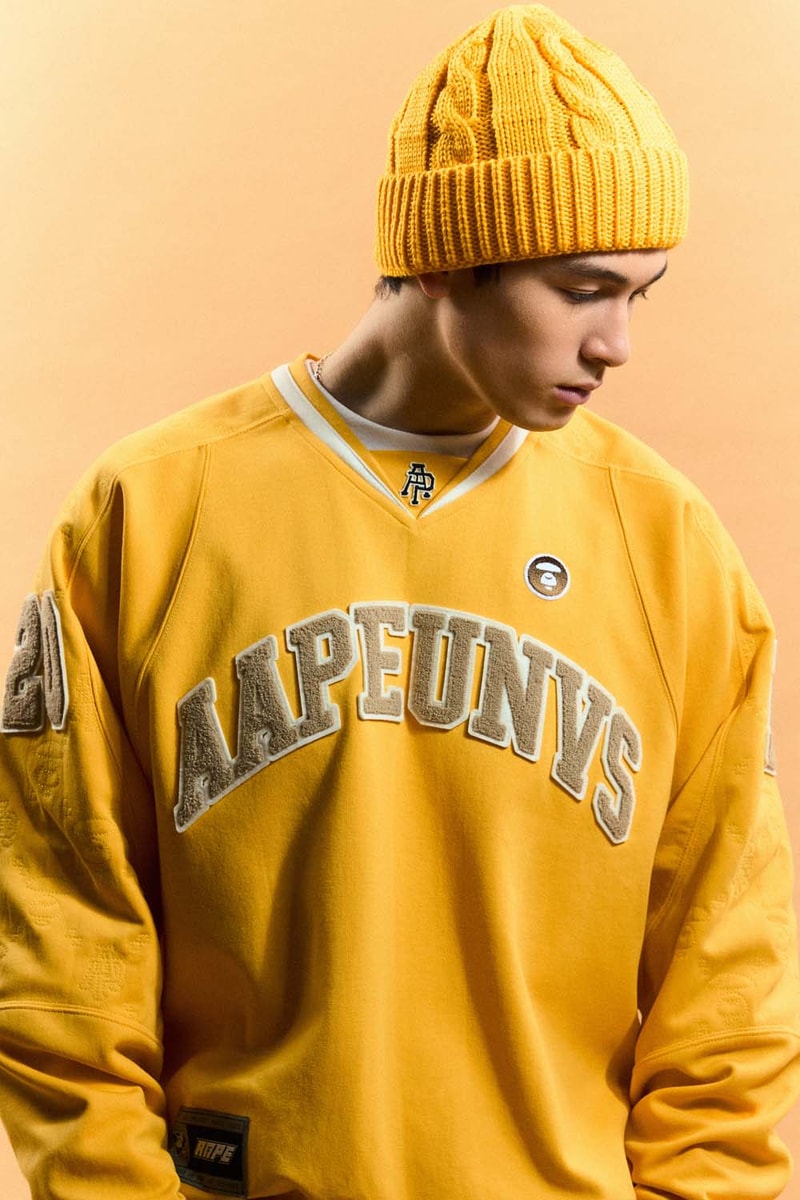 AAPE FW24 Ice Hockey and College-Inspired Range Lookbook Mens Womens