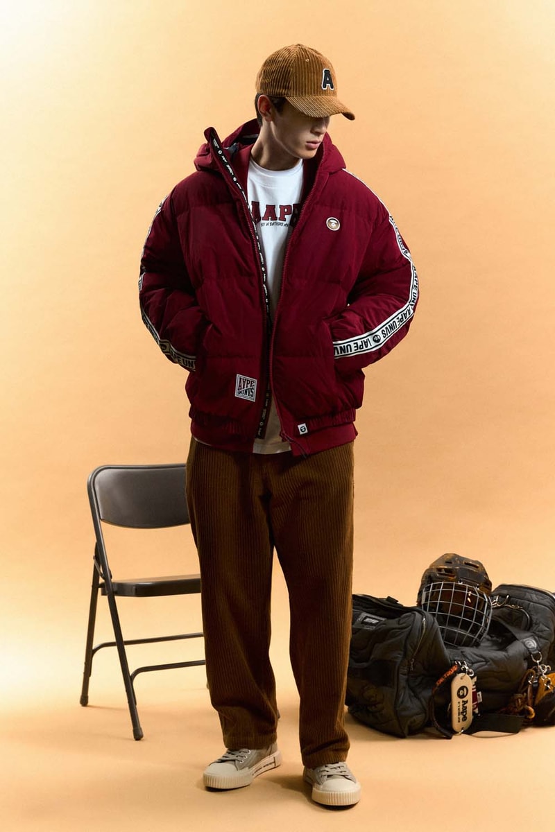 AAPE FW24 Ice Hockey and College-Inspired Range Lookbook Mens Womens