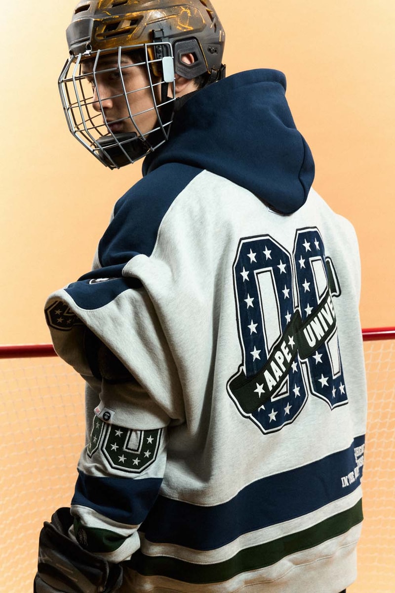 AAPE FW24 Ice Hockey and College-Inspired Range Lookbook Mens Womens