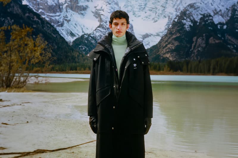 OAMC x Goldwin Bold Collaboration Collection  FW24 coat jacket insulated coat insulated jacket down jacket long pants Dolomite Mountains Luke Meier