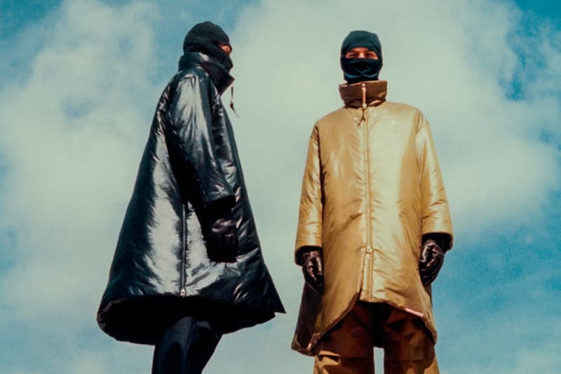 OAMC x Goldwin Bold Collaboration Collection  FW24 coat jacket insulated coat insulated jacket down jacket long pants Dolomite Mountains Luke Meier