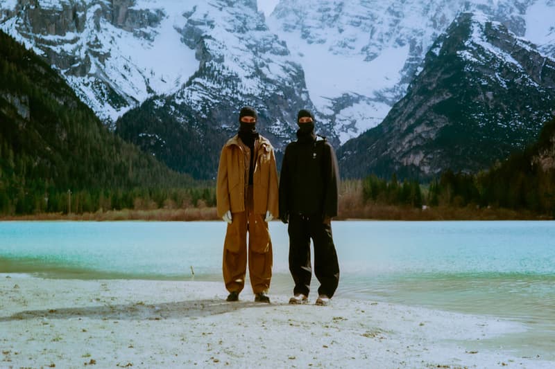 OAMC x Goldwin Bold Collaboration Collection  FW24 coat jacket insulated coat insulated jacket down jacket long pants Dolomite Mountains Luke Meier