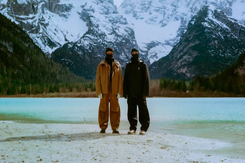 OAMC x Goldwin Bold Collaboration Collection  FW24 coat jacket insulated coat insulated jacket down jacket long pants Dolomite Mountains Luke Meier