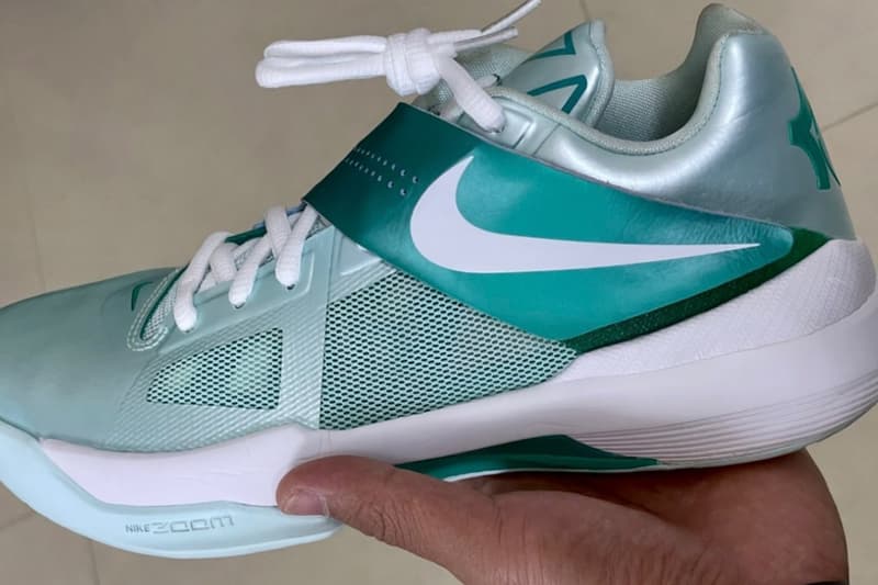 Nike KD 4 "Easter" Slated To Return Next Spring Mint Candy/White-New Green IB3550-300 spring 2025 kevin durant phoenix suns nba basketball player money sniper