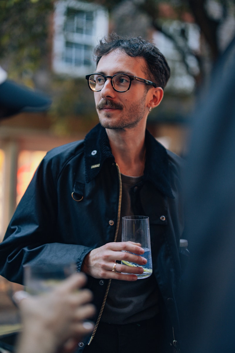 Barbour heritage+ collection fall winter 2024 archive heirlooms re-loved uk event london neal street launch store ian bergin party Leon Cerrone Field Vertical Quilted jacket Spey waterproof