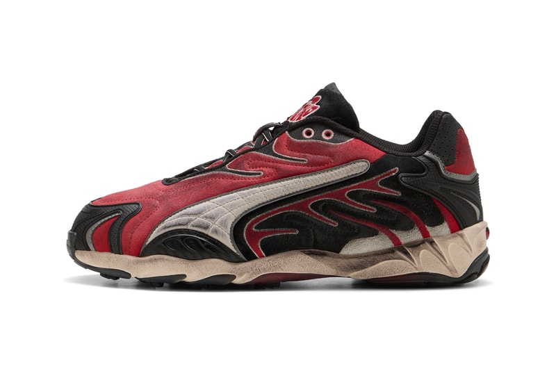 A$AP Rocky PUMA Inhale Distressed Black Red Release Date 402453-01 info store list buying guide photos price