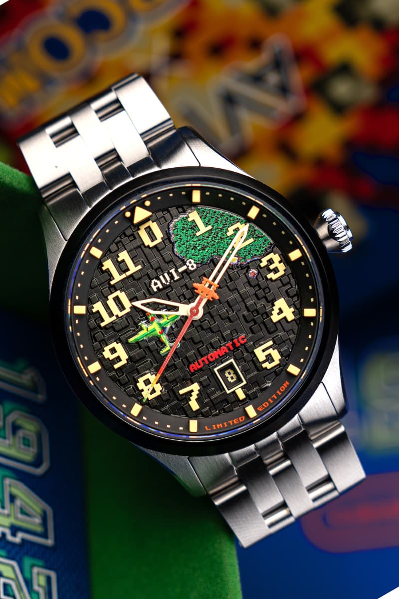 AVI-8 x Capcom Flyboy 1942 Automatic Pixel Limited Edition Watch Release Info