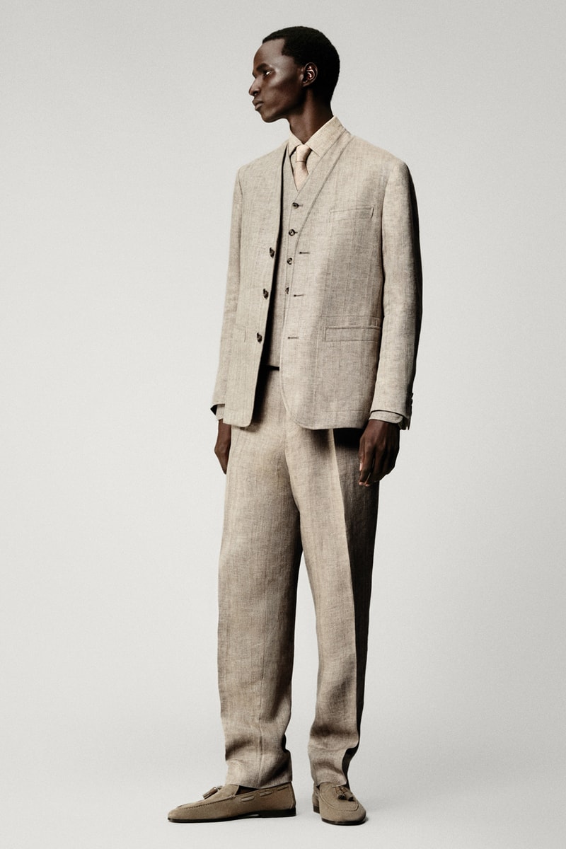 Loro piana sping summer 2025 linen solbiati outerwear blazers spagna cashmere chambray shirt milan fashion week exhibition bermuda shorts anorak nature