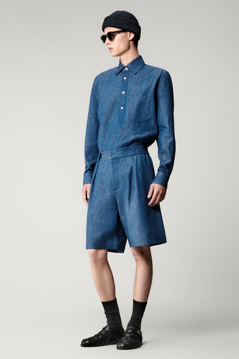 Loro piana sping summer 2025 linen solbiati outerwear blazers spagna cashmere chambray shirt milan fashion week exhibition bermuda shorts anorak nature