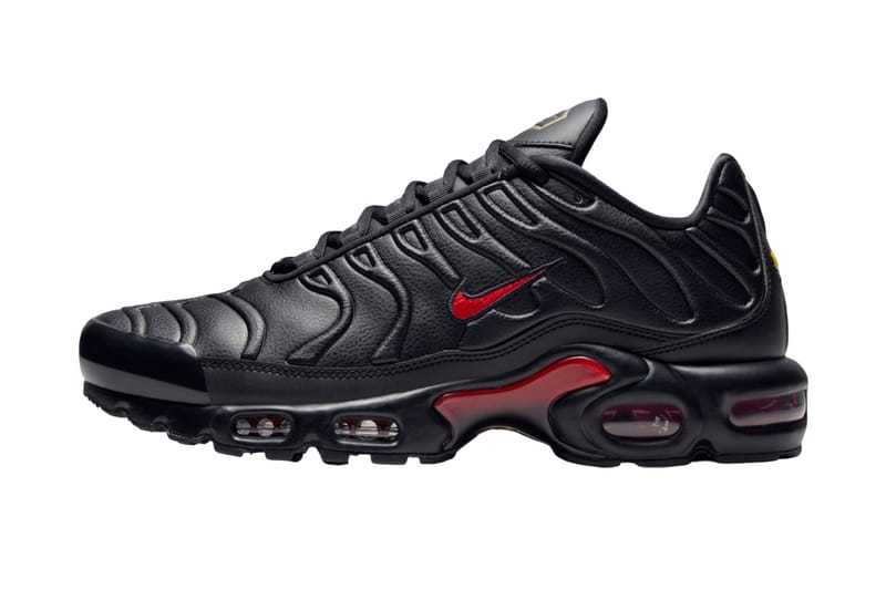 Официальные изображения кожаных кроссовок Nike Air Max Plus «Bred»