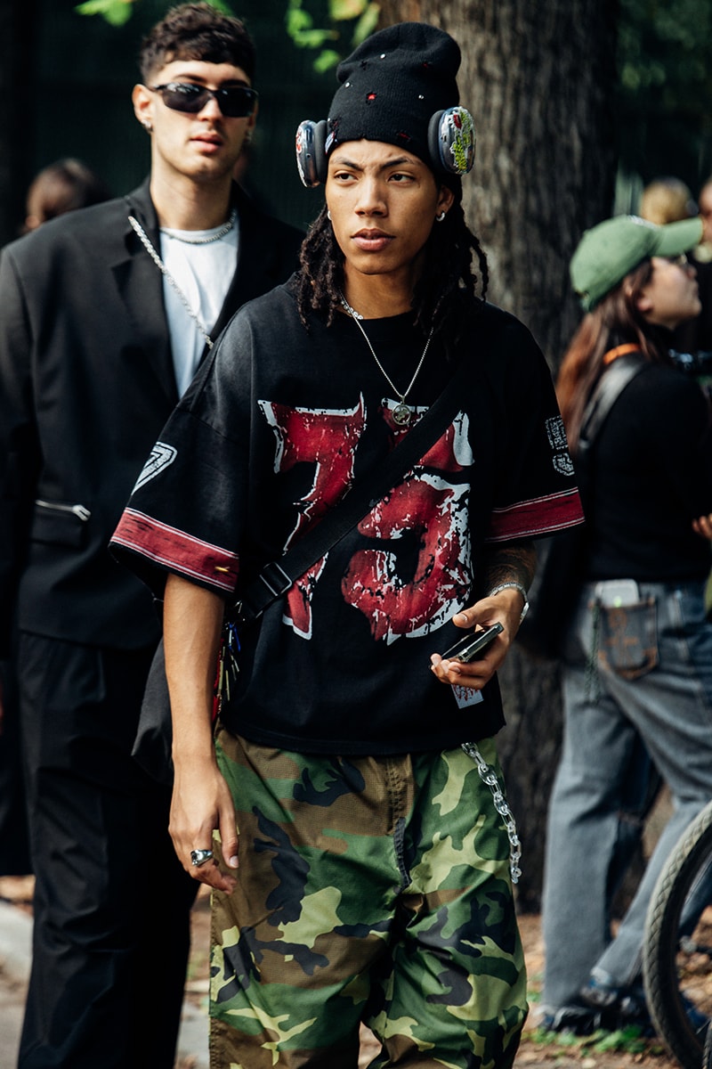 Milan Fashion Week SS25 Street Style prada bottega veneta versace diesel glenn maartens asap rocky rihanna