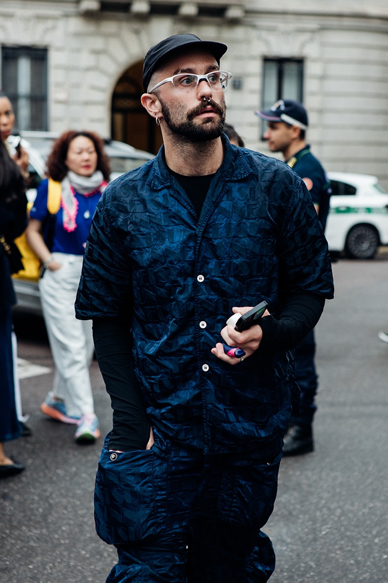 Milan Fashion Week SS25 Street Style prada bottega veneta versace diesel glenn maartens asap rocky rihanna