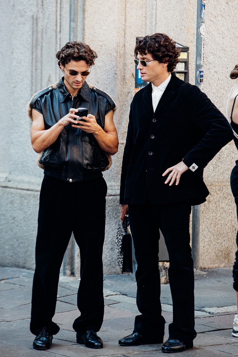 Milan Fashion Week SS25 Street Style prada bottega veneta versace diesel glenn maartens asap rocky rihanna