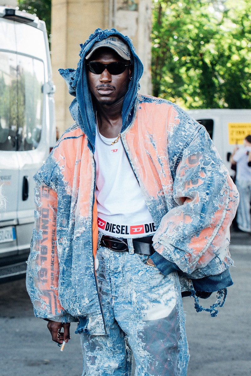 Milan Fashion Week SS25 Street Style prada bottega veneta versace diesel glenn maartens asap rocky rihanna