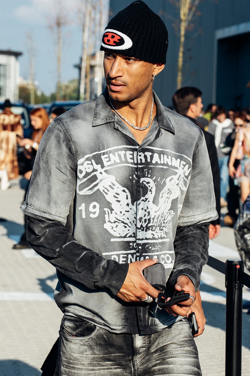Milan Fashion Week SS25 Street Style prada bottega veneta versace diesel glenn maartens asap rocky rihanna