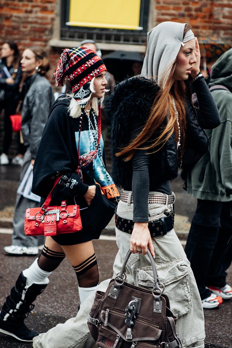 Milan Fashion Week SS25 Street Style prada bottega veneta versace diesel glenn maartens asap rocky rihanna