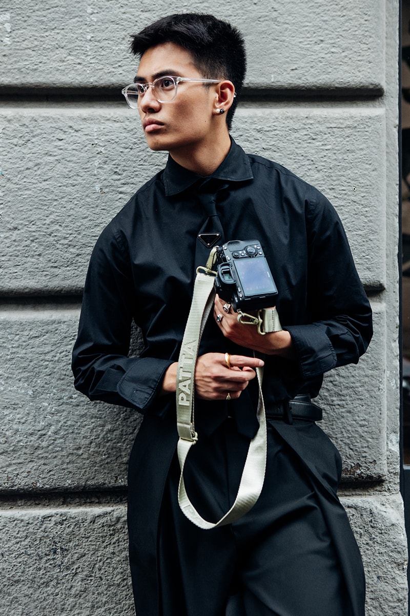 Milan Fashion Week SS25 Street Style prada bottega veneta versace diesel glenn maartens asap rocky rihanna