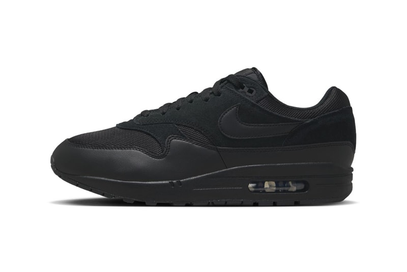 Official Look Nike Air Max 1 "Black Cat" Release FZ5808-006 anthracite triple black swoosh stealthy all black shoe swoosh