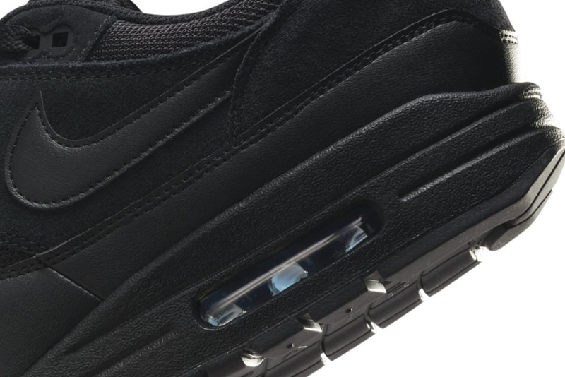 Official Look Nike Air Max 1 "Black Cat" Release FZ5808-006 anthracite triple black swoosh stealthy all black shoe swoosh