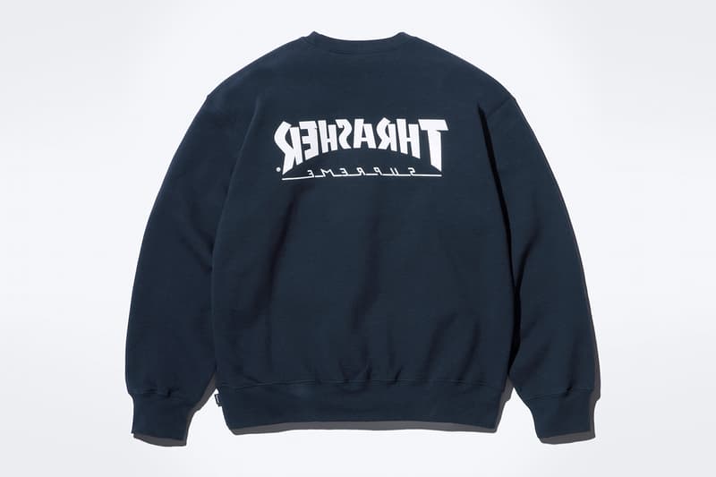 Supreme x Thrasher Fall 2024 Collaboration Work Jacket, Sweater, Hooded Sweatshirt, Crewneck, Sweatpant, three T-Shirts and two Beanies neck face johnny wilson neck face harold hunter skatewear skateboarding streetwear