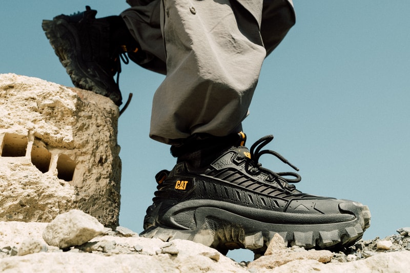 cat footwear sneaker intruder collection winter climate mecha galosh max ignite fragmented future stacked sole rubberized mudguard waterproof 
