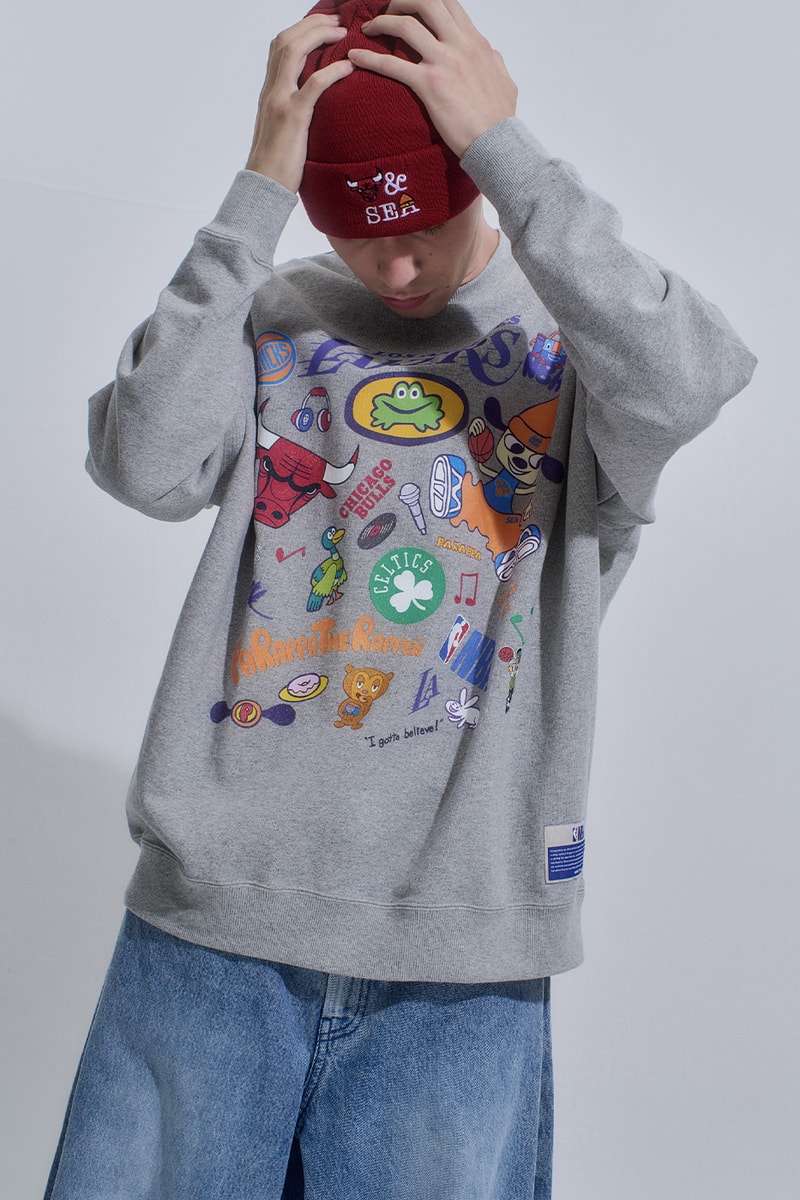 WIND AND SEA x NBA Connect Again for '90s Inspired NBA Collection collaboration parappa the rapper parappa the rapper beat on the court 