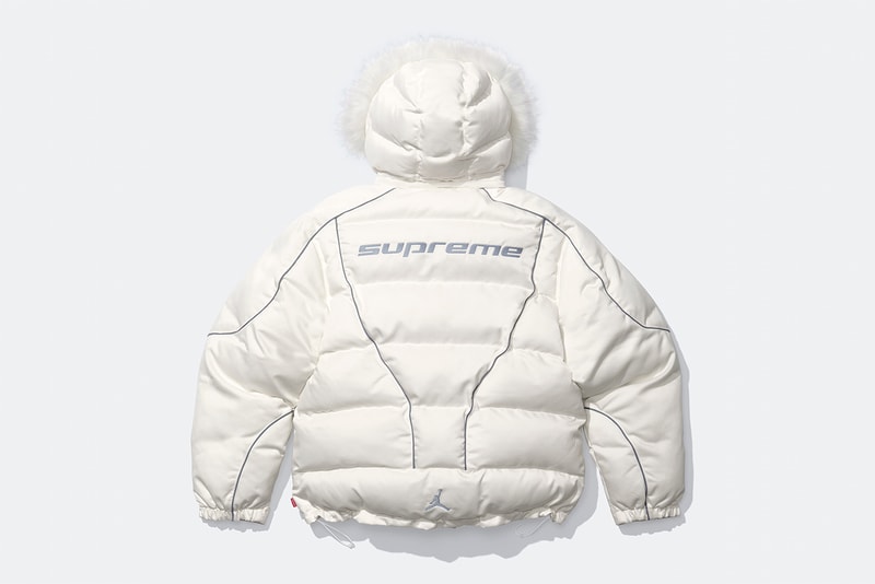Supreme x Jordan Brand Fall 2024 Collaboration  puffer jacket track jacket hooded sweatshirt jerse short sleeve top track pants seatpantss shorts headbands socks bag and basketabll air jordan michael jordan basketball shorts retro 