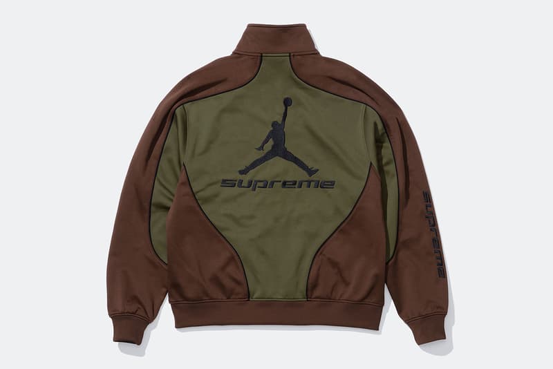 Supreme x Jordan Brand Fall 2024 Collaboration  puffer jacket track jacket hooded sweatshirt jerse short sleeve top track pants seatpantss shorts headbands socks bag and basketabll air jordan michael jordan basketball shorts retro 