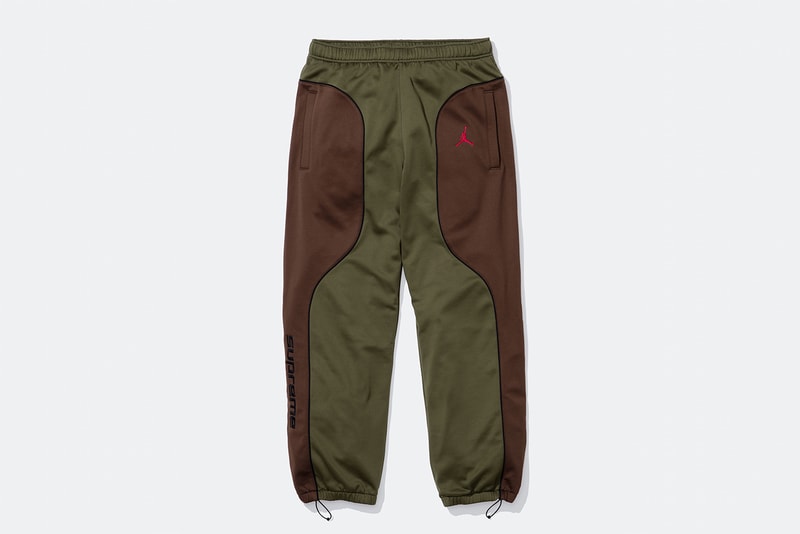 Supreme x Jordan Brand Fall 2024 Collaboration  puffer jacket track jacket hooded sweatshirt jerse short sleeve top track pants seatpantss shorts headbands socks bag and basketabll air jordan michael jordan basketball shorts retro 