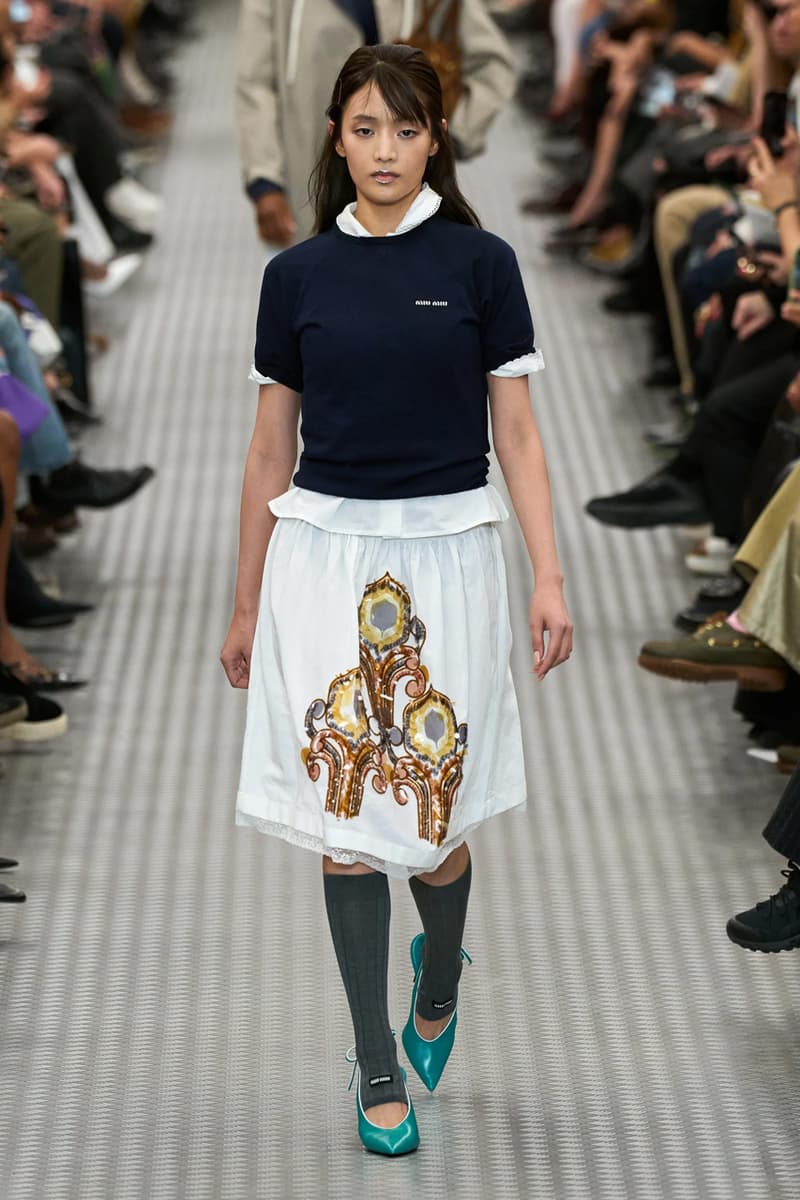 miu miu ss25 spring summer 2025 fashion show Cara Delevingne willem dafoe photos review info