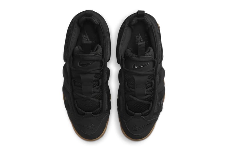  Nike Air More Uptempo Low "Black/Gum" FZ3055-003 holiday 2024 release retro bubble air lettering 