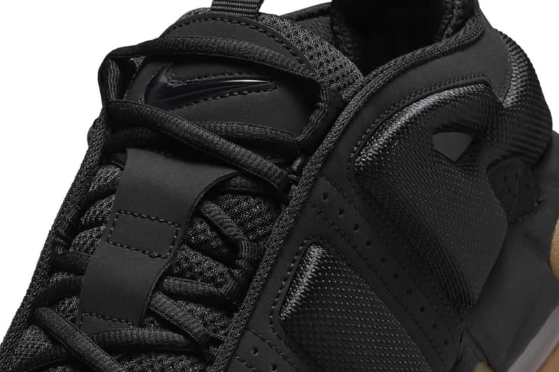  Nike Air More Uptempo Low "Black/Gum" FZ3055-003 holiday 2024 release retro bubble air lettering 