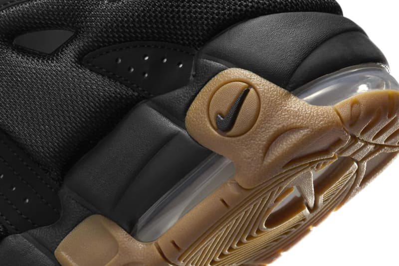  Nike Air More Uptempo Low "Black/Gum" FZ3055-003 holiday 2024 release retro bubble air lettering 