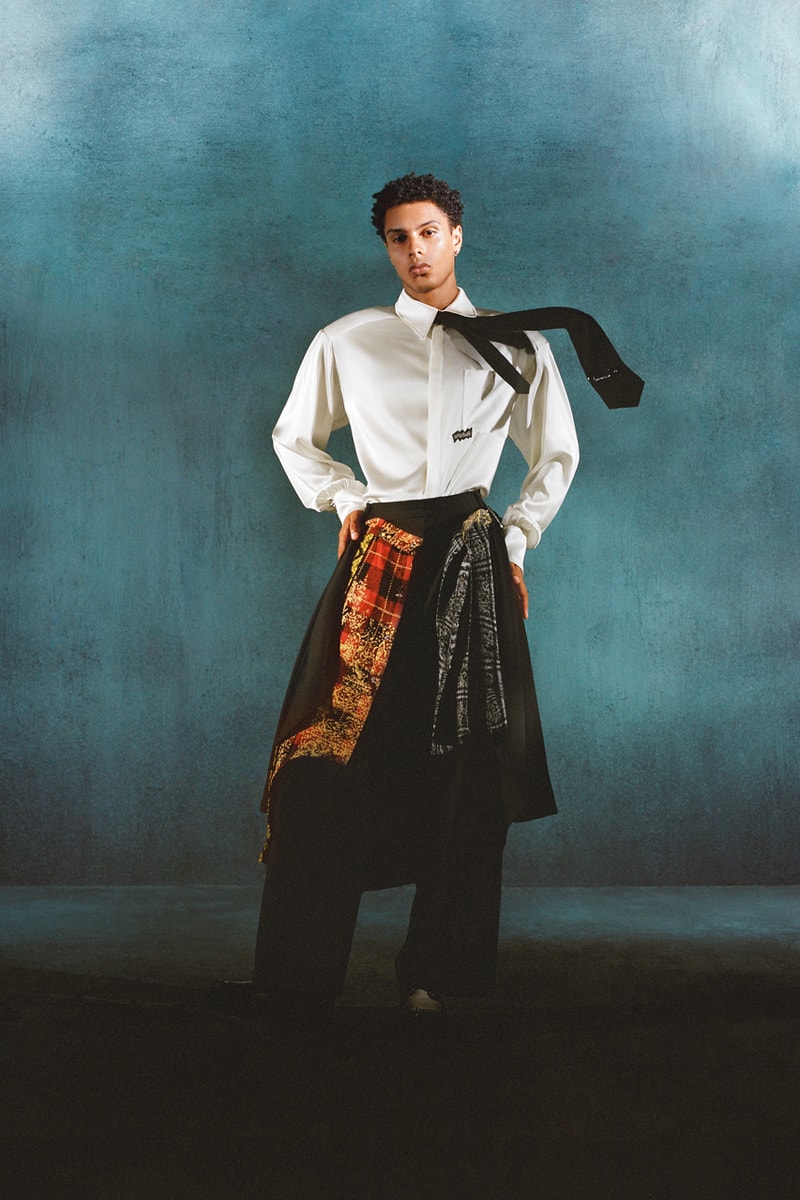 les benjamins punk collection fall winter 2024 Tünay Akdeniz istanbul outerwear blazers hardware safety pins carpet print red black tartan check 
