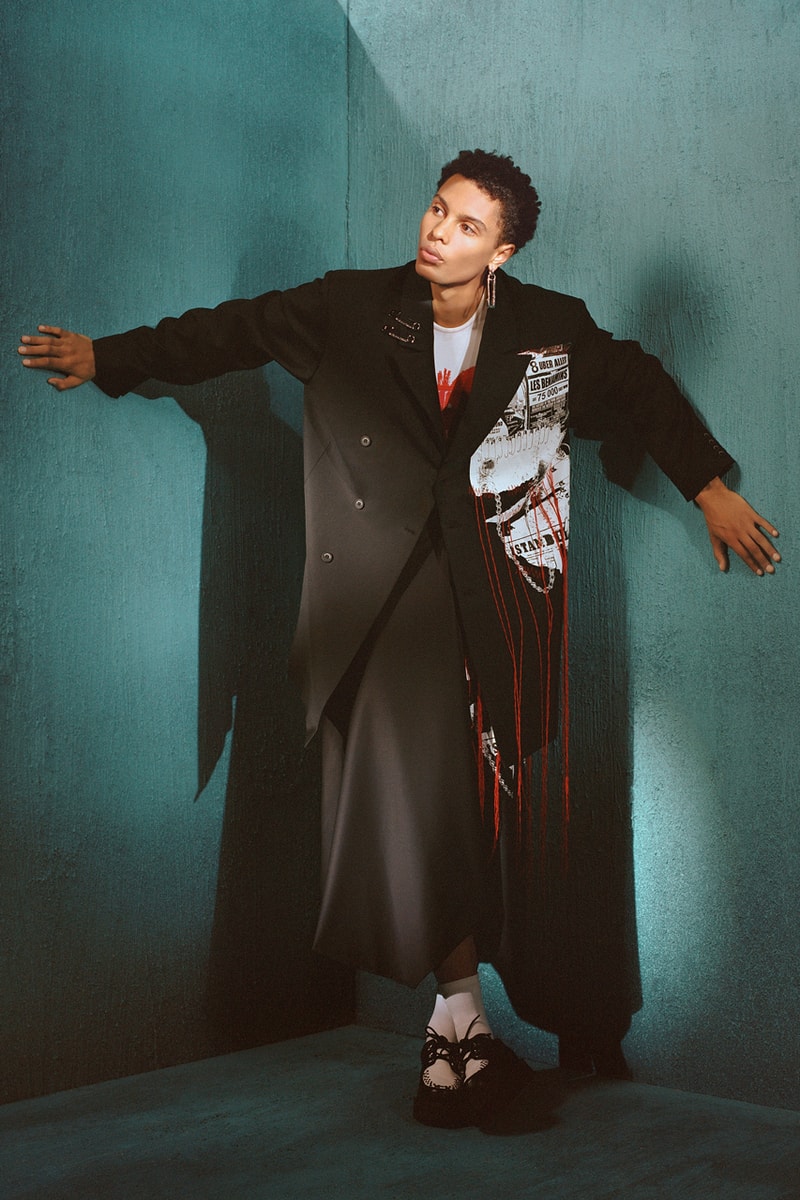 les benjamins punk collection fall winter 2024 Tünay Akdeniz istanbul outerwear blazers hardware safety pins carpet print red black tartan check 
