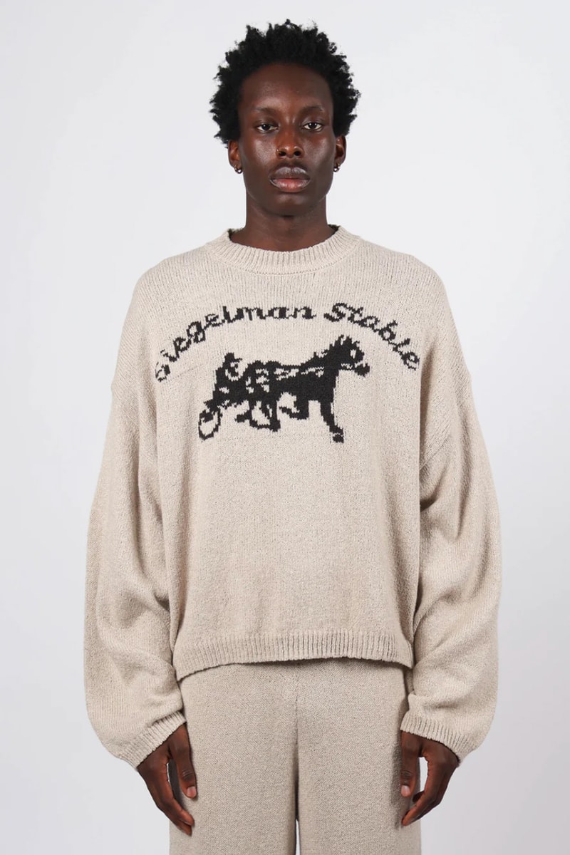 Siegelman Stable Serves Up Knitwear for Second FW24 Drop lookbook collection release info clothing fashion hat pants loungewear graphic t shirt hoodie wool jacket knit unisex color price racing horse robbie max