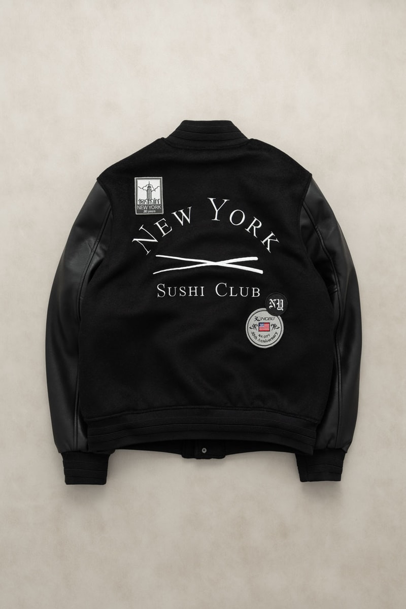 New York Sushi Club Reveals Apparel Capsule Chris Stamp and Nobu Matsuhisa af1 air force 1 nyc restaurant anniversary perrotin gallery 