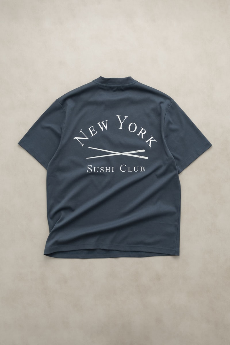 New York Sushi Club Reveals Apparel Capsule Chris Stamp and Nobu Matsuhisa af1 air force 1 nyc restaurant anniversary perrotin gallery 