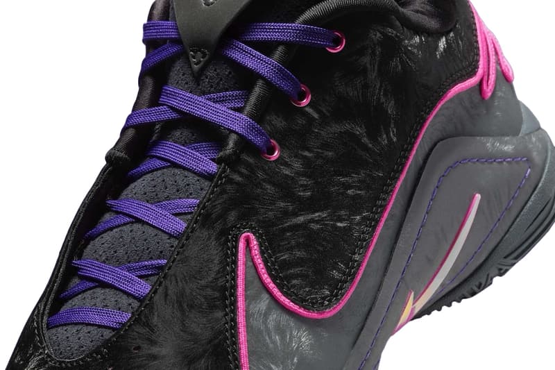 LeBron James Gives First Look at the Nike LeBron 22 "Blacklight" Black/Laser Fuchsia-Dark Grey-Field Purple-Guava Ice