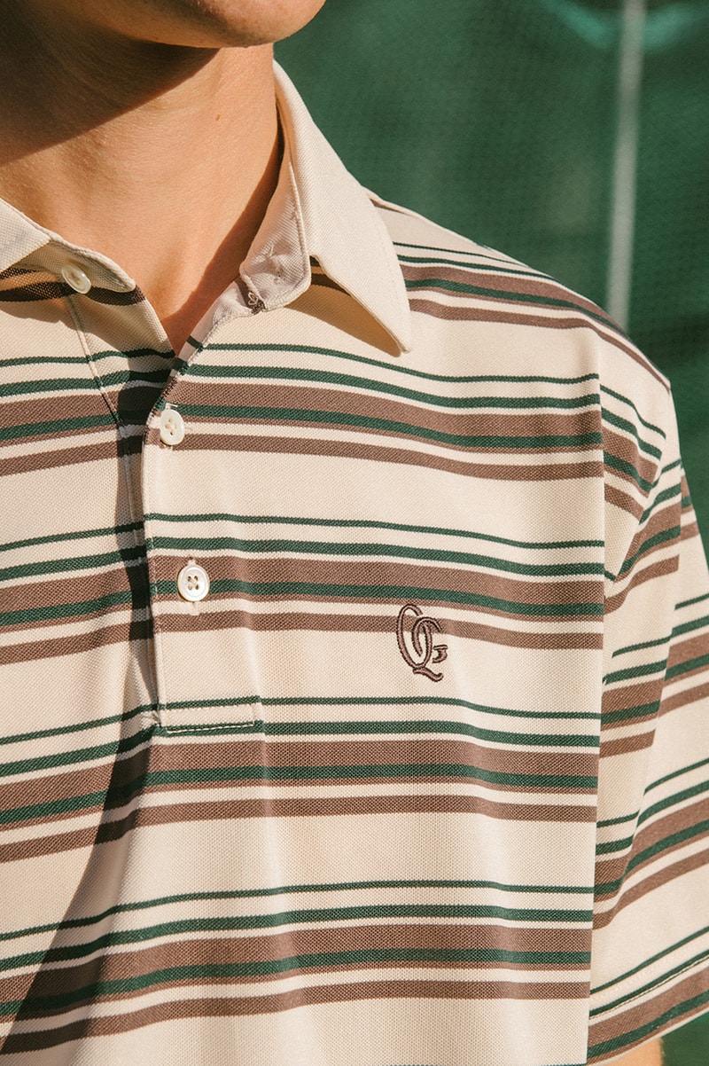 quiet golf fall winter 24 collection price info lookbook pictures sweater chino pants polo t shirt long sleeve quarter zip navy green white brown