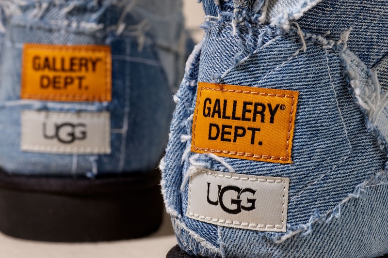 GALLERY DEPT. x UGG's Second Collaboration Is Rodeo-Ready denim canvas boot release info Josué Thomas’ upcycling drop cowboy recycled sustainable collab footwear shoe boots slipper tasman 