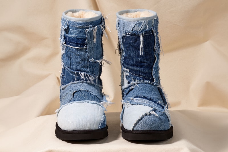 GALLERY DEPT. x UGG's Second Collaboration Is Rodeo-Ready denim canvas boot release info Josué Thomas’ upcycling drop cowboy recycled sustainable collab footwear shoe boots slipper tasman 